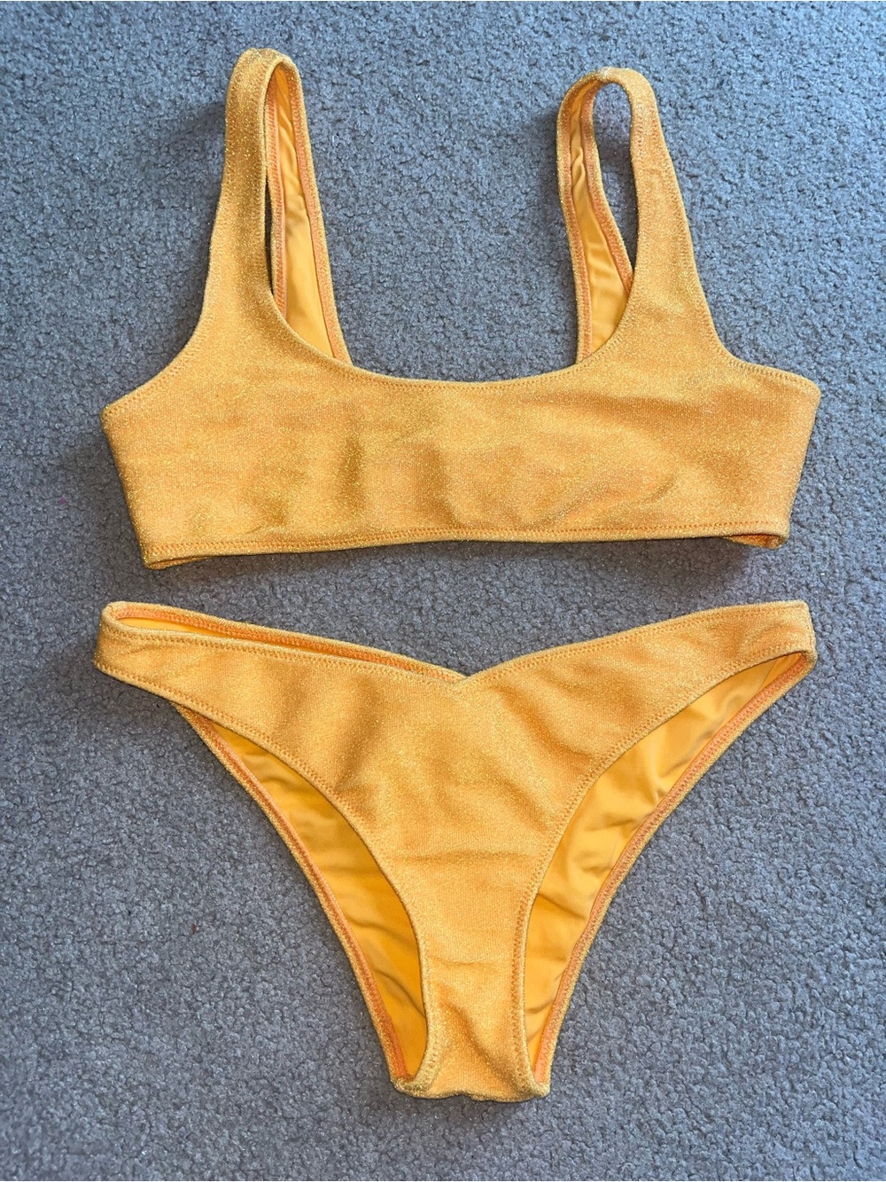 PacSun Kendall & Kylie Golden Yellow/Orange Glitter Bikini Set